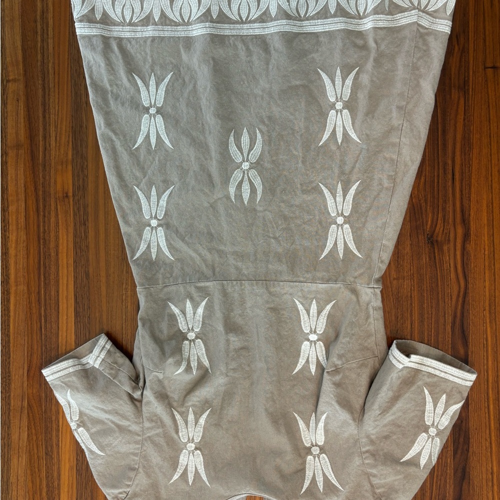 Zara beige Dress with White Pattern